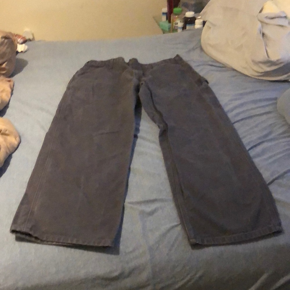 Thick Carhartt carpenter pants.